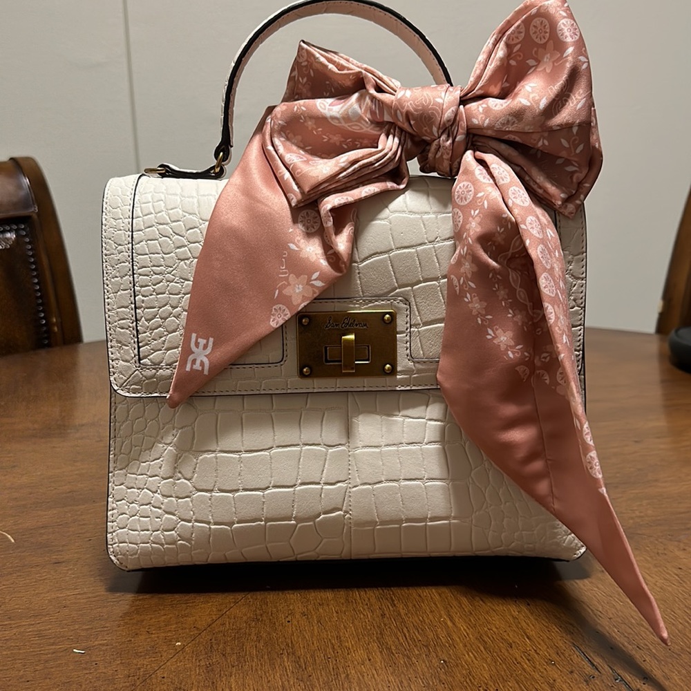 Sam Edelman Sophia Croc Embossed Leather Satchel